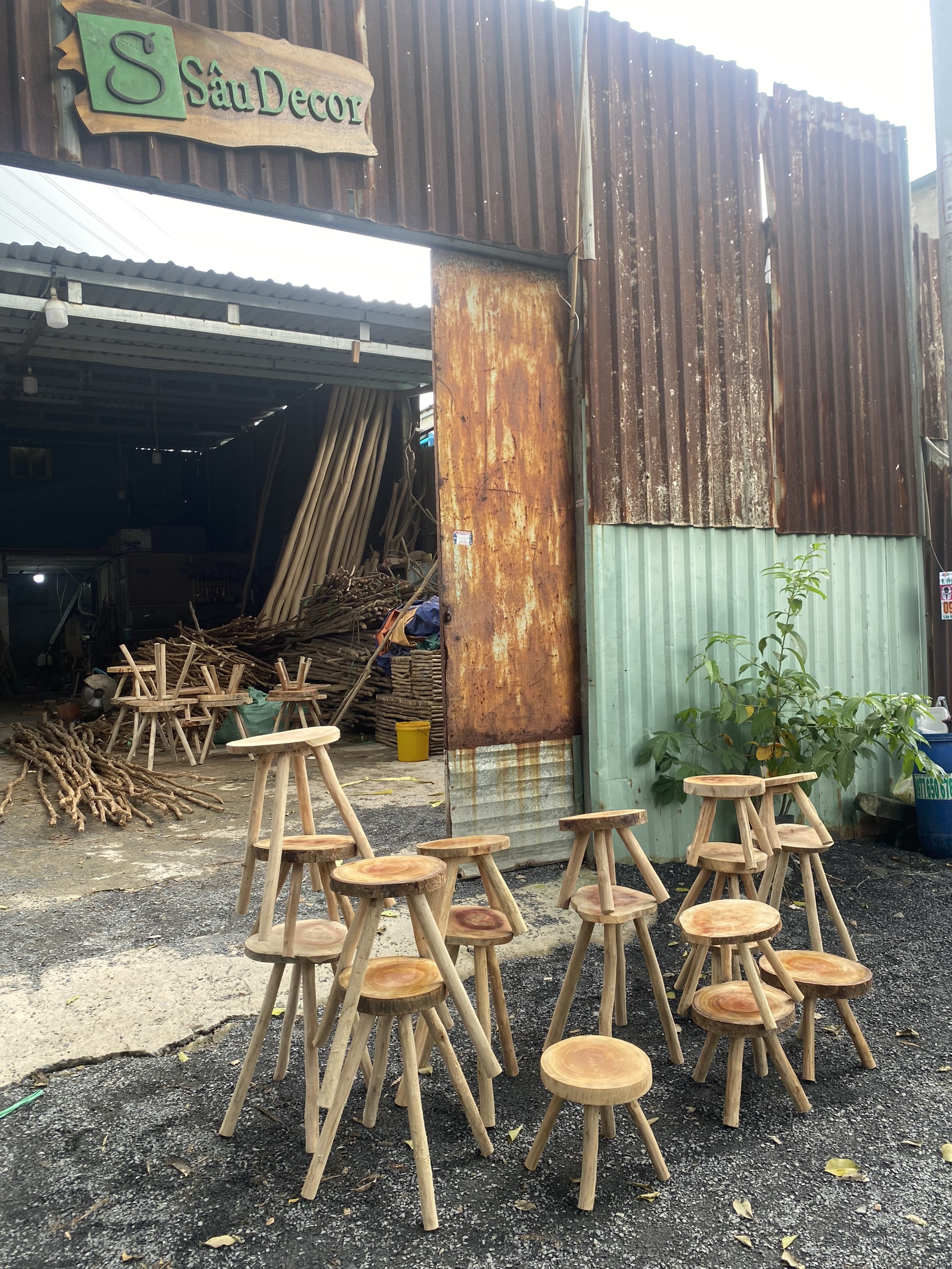 Ghế Gỗ Tự Nhiên Decor, Đôn Gỗ Mặt Thớt Tự Nhiên Trang Trí, Ghế Gỗ Vintage Trang Trí (3)