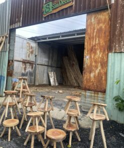 Ghế Gỗ Tự Nhiên Decor, Đôn Gỗ Mặt Thớt Tự Nhiên Trang Trí, Ghế Gỗ Vintage Trang Trí