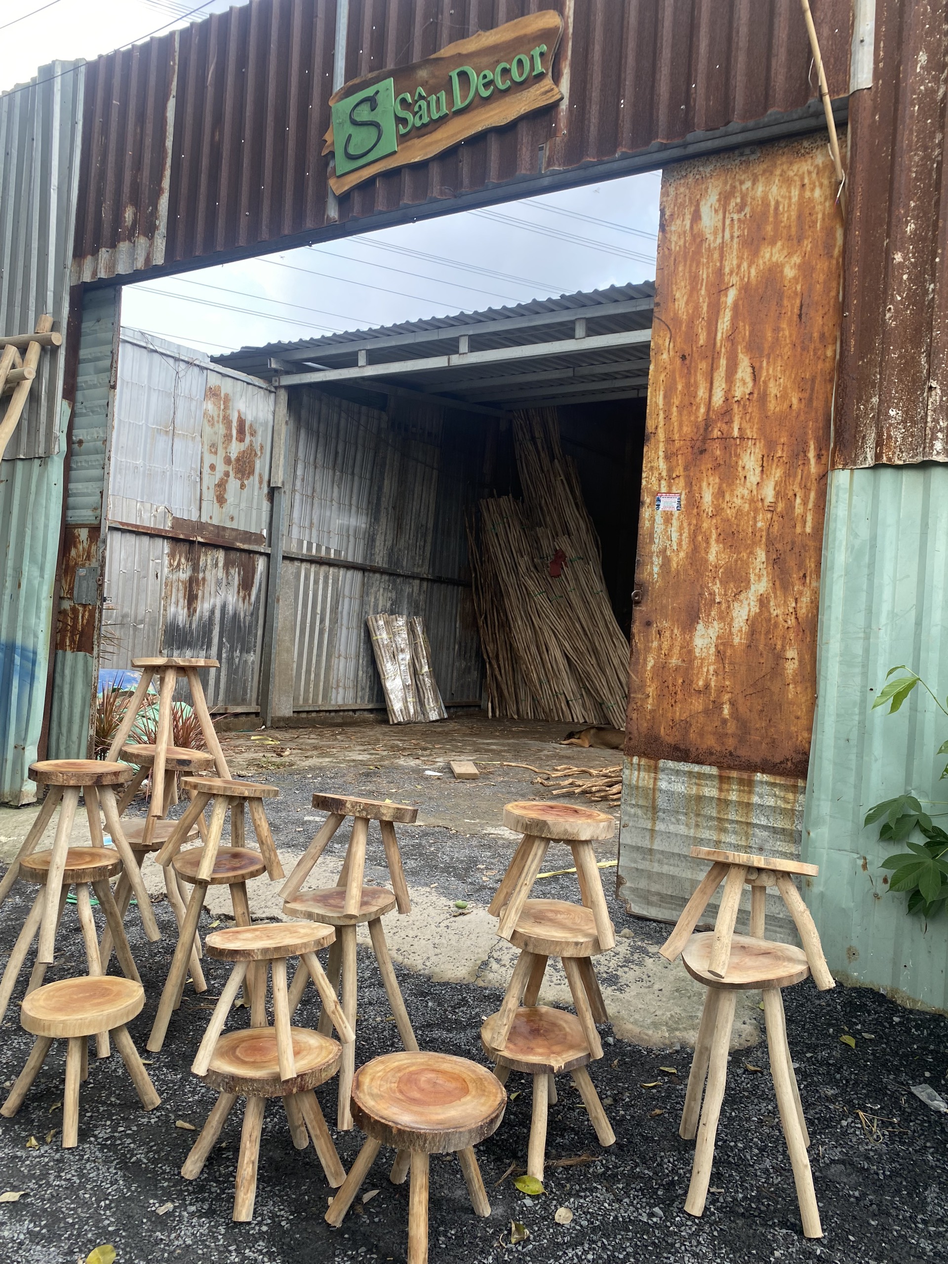 Ghế Gỗ Tự Nhiên Decor, Đôn Gỗ Mặt Thớt Tự Nhiên Trang Trí, Ghế Gỗ Vintage Trang Trí (5)