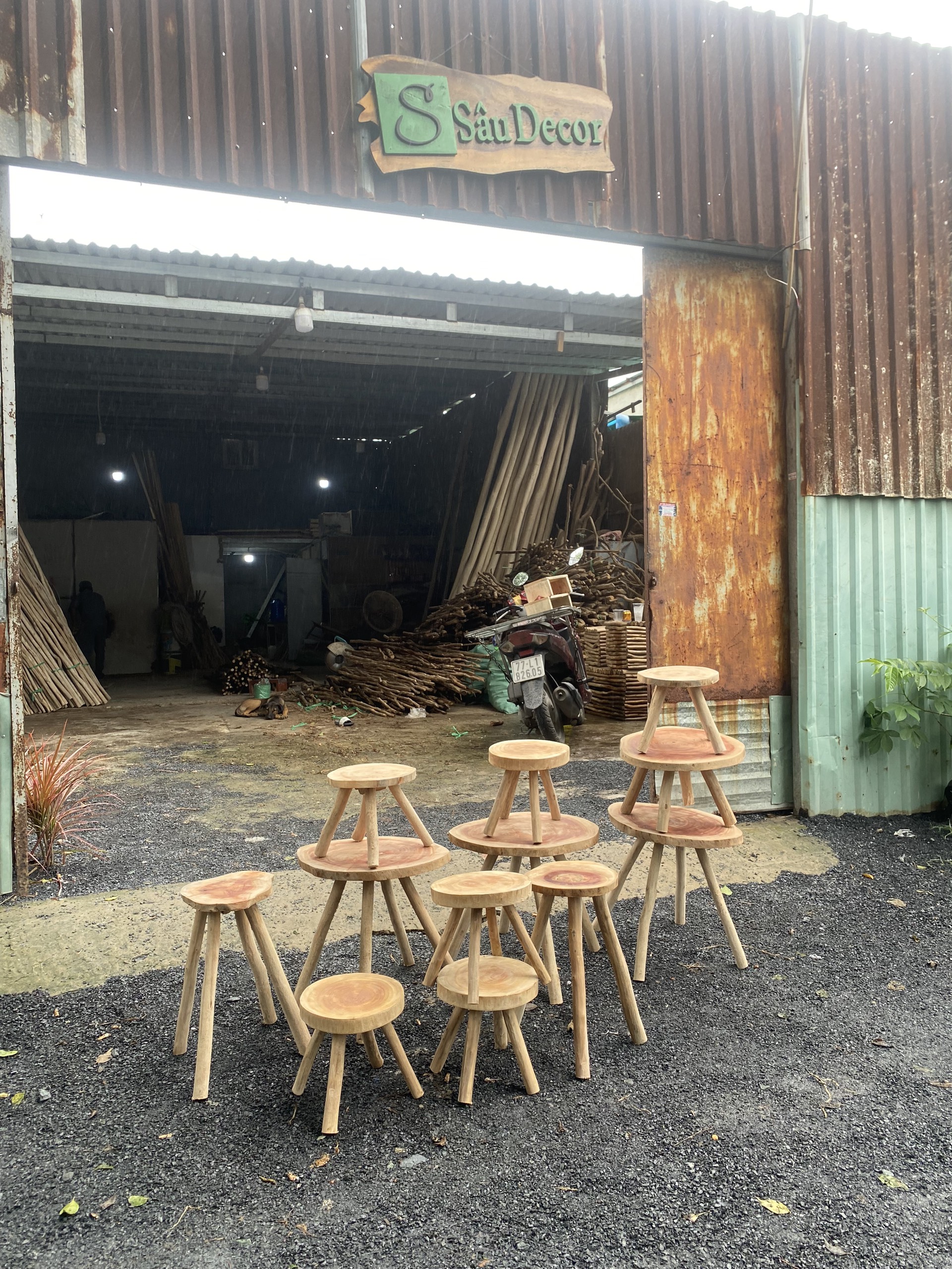 Ghế Gỗ Tự Nhiên Decor, Đôn Gỗ Mặt Thớt Tự Nhiên Trang Trí, Ghế Gỗ Vintage Trang Trí22