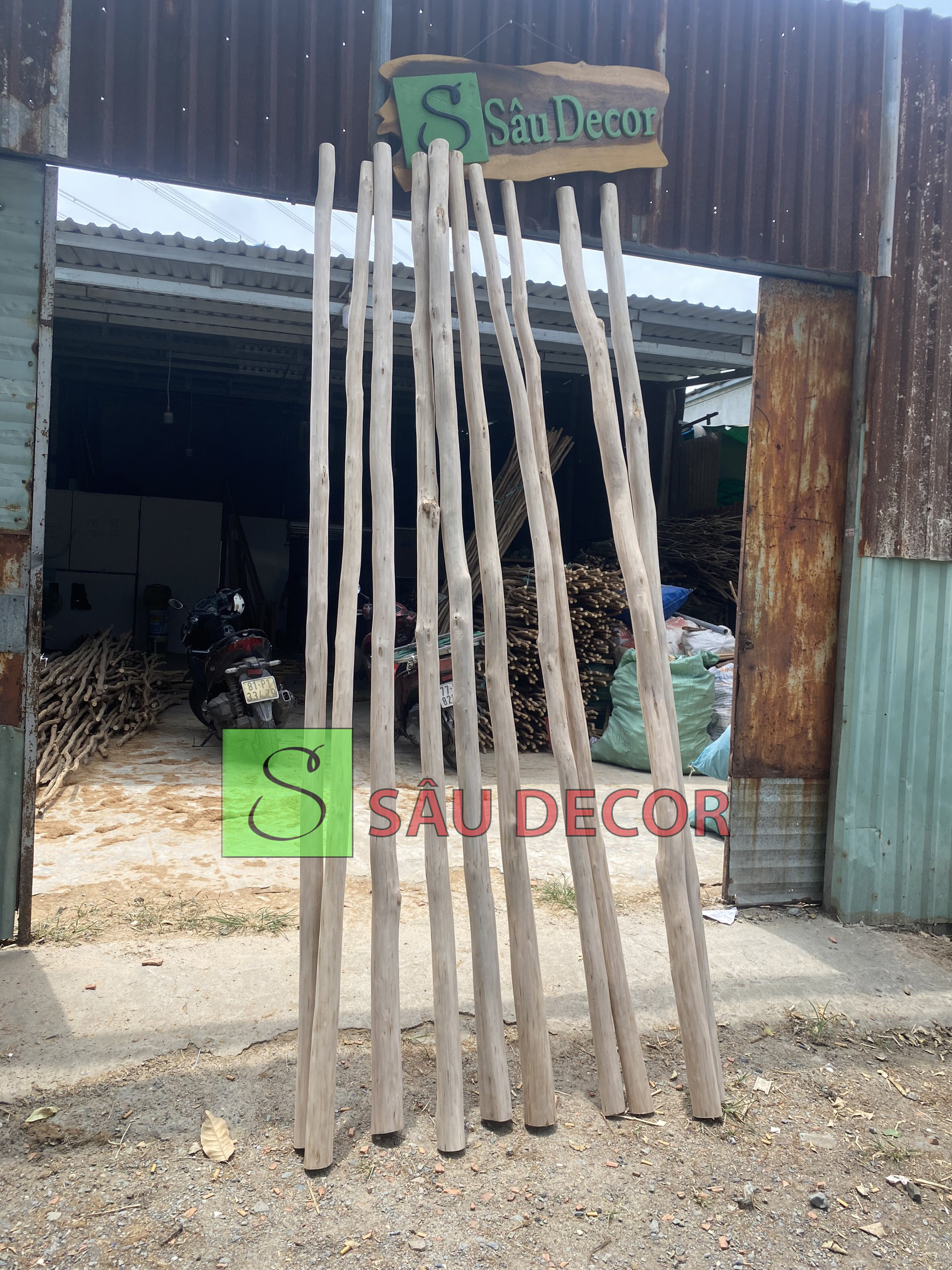 Trụ Gỗ Tự Nhiên Decor Có Đường Kính Lớn Từ 8-10cm Dùng Để Làm Trụ Cột, Trụ Giàn ( Dài Tối Đa 4m) 1234